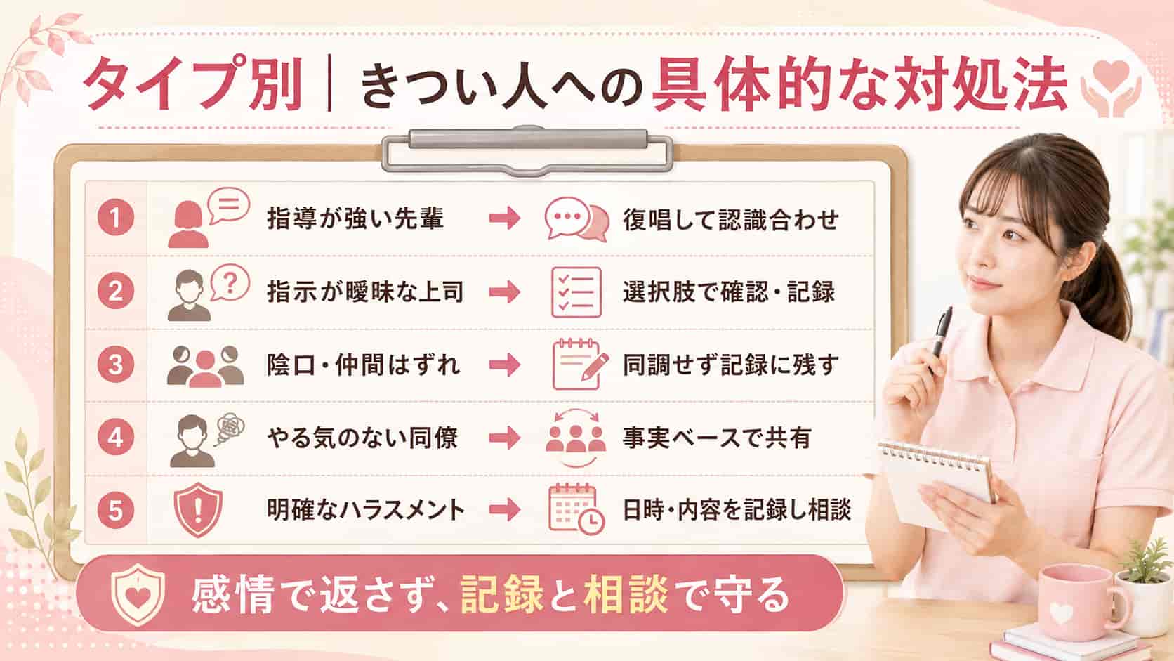 介護職場のきつい人へのタイプ別の具体的な対処法