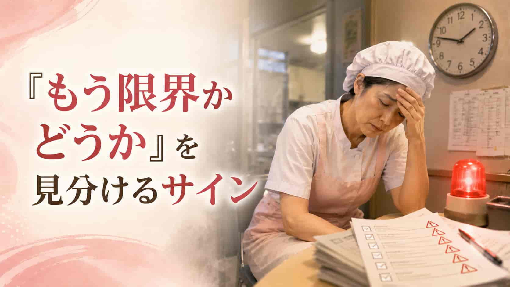 介護調理師がもう限界かどうかを見分けるサインのイメージ