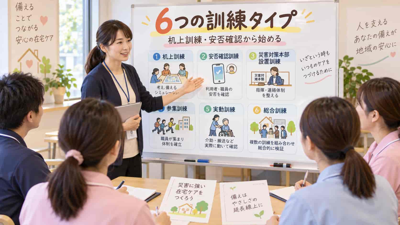 訪問介護の防災訓練は何をする？6つの訓練タイプと選び方