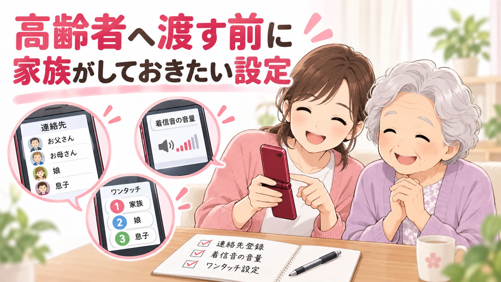 高齢者へ渡す前に家族がしておきたい設定