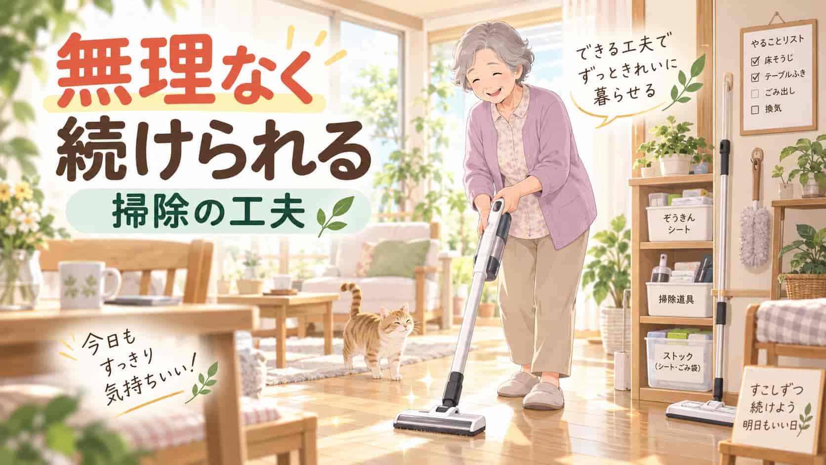本人が無理なく続けられる掃除の工夫