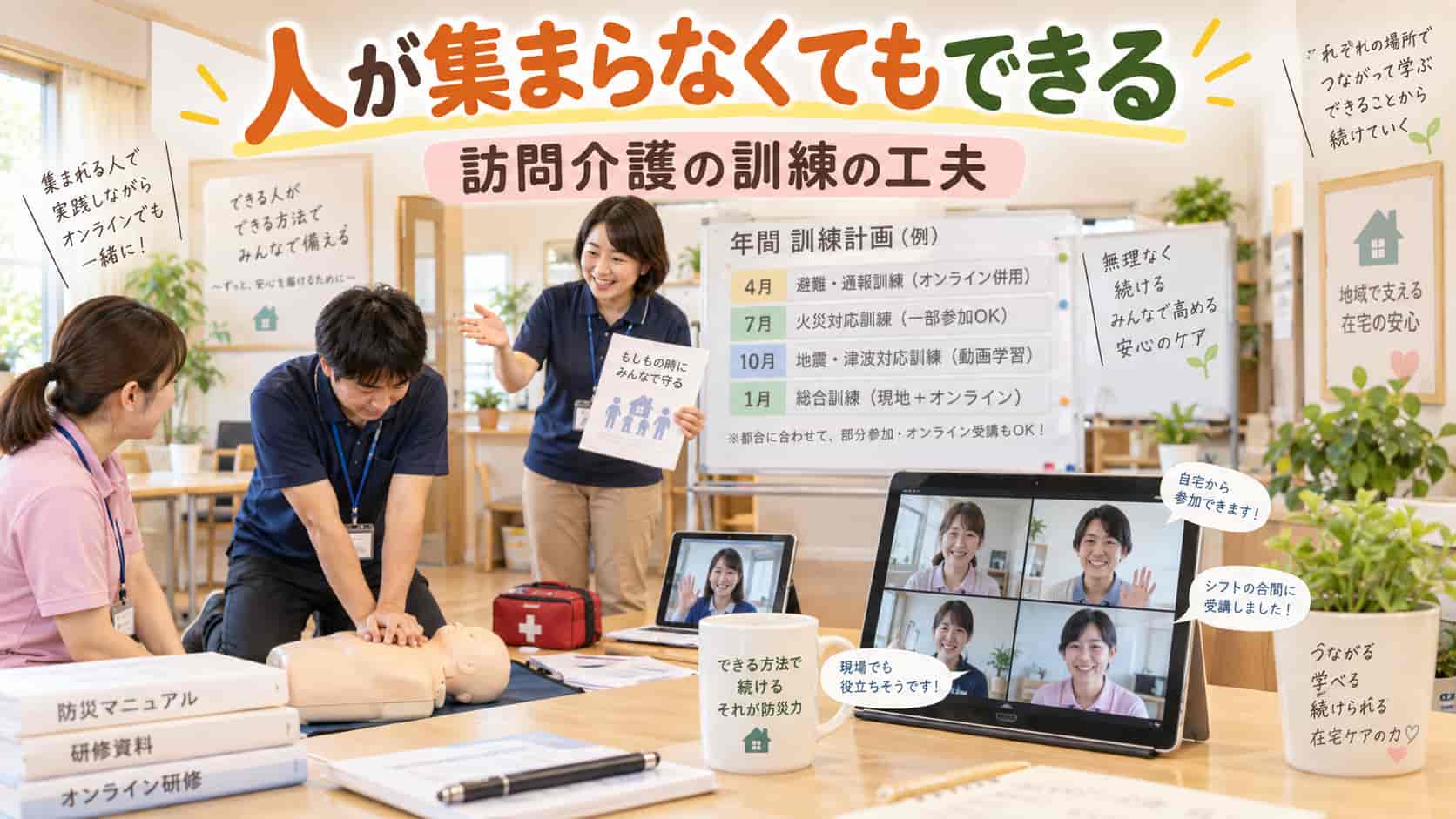 人が集まらない事業所でも回せる訓練の工夫