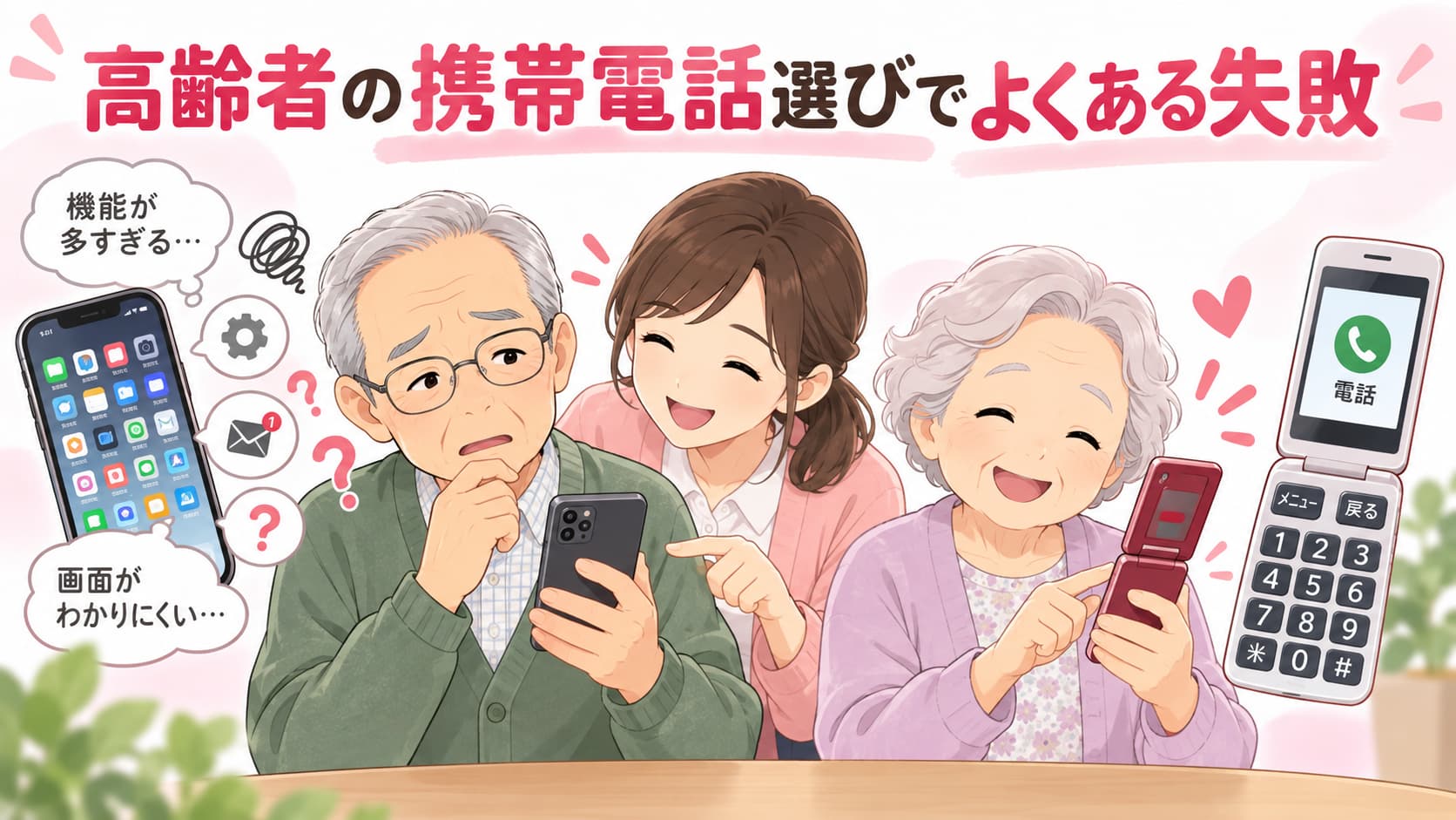 高齢者の携帯電話選びでよくある失敗