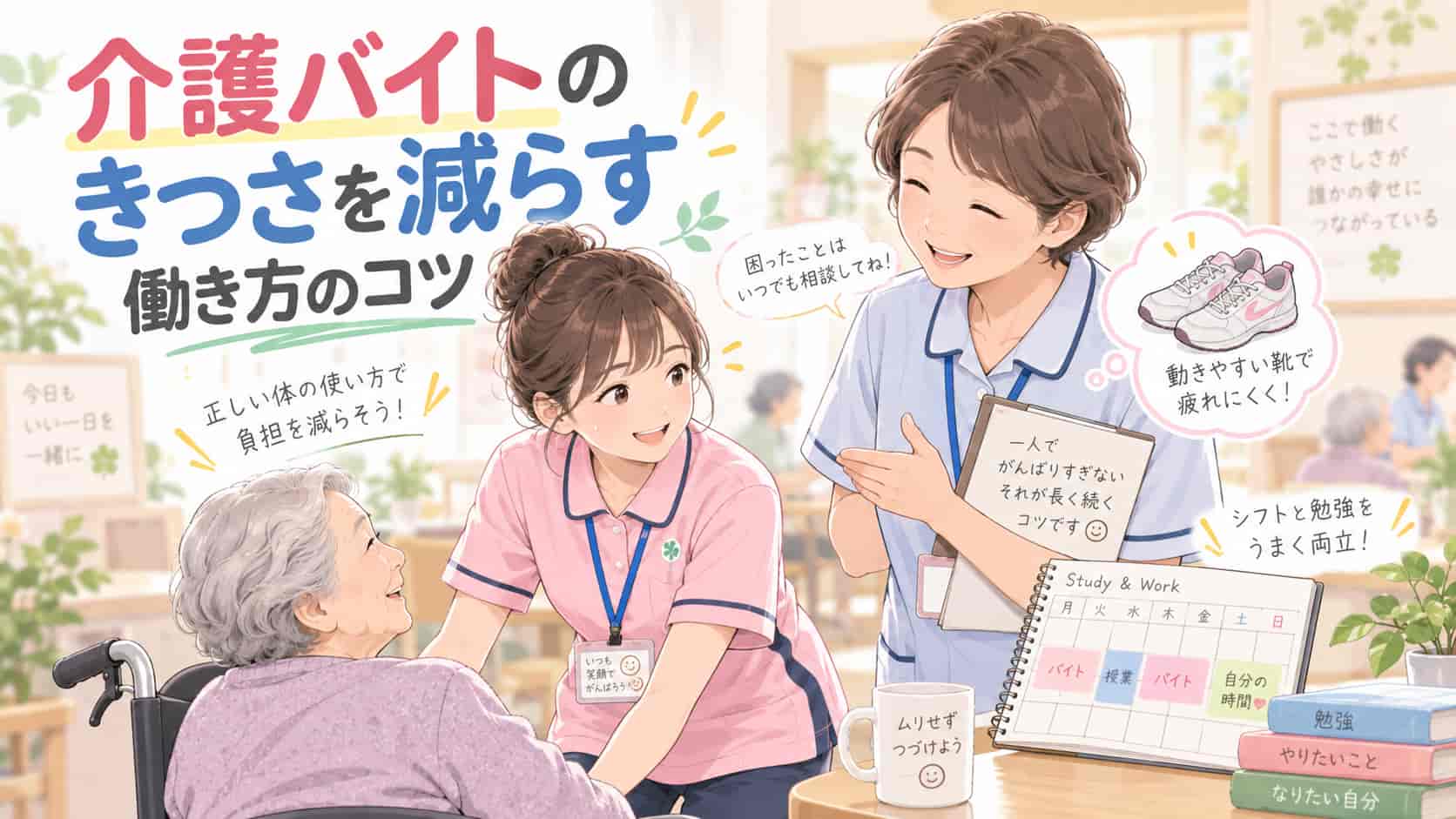 介護バイトのきつさを減らす働き方のコツ