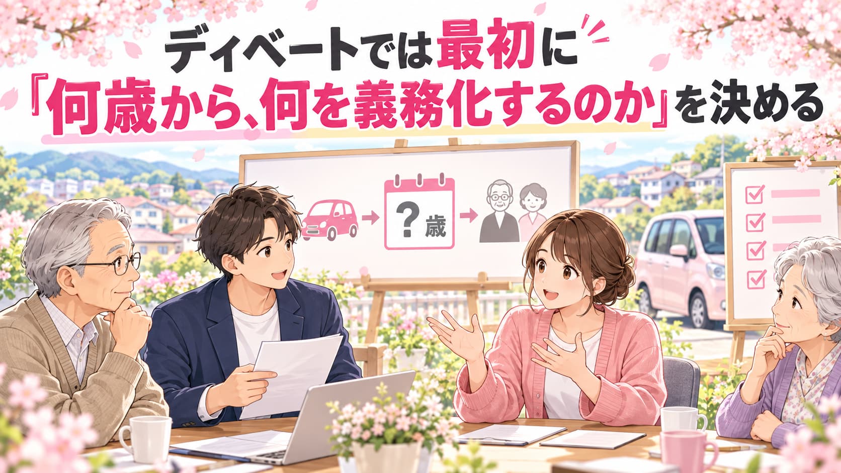ディベートでは最初に何歳から何を義務化するのかを決める