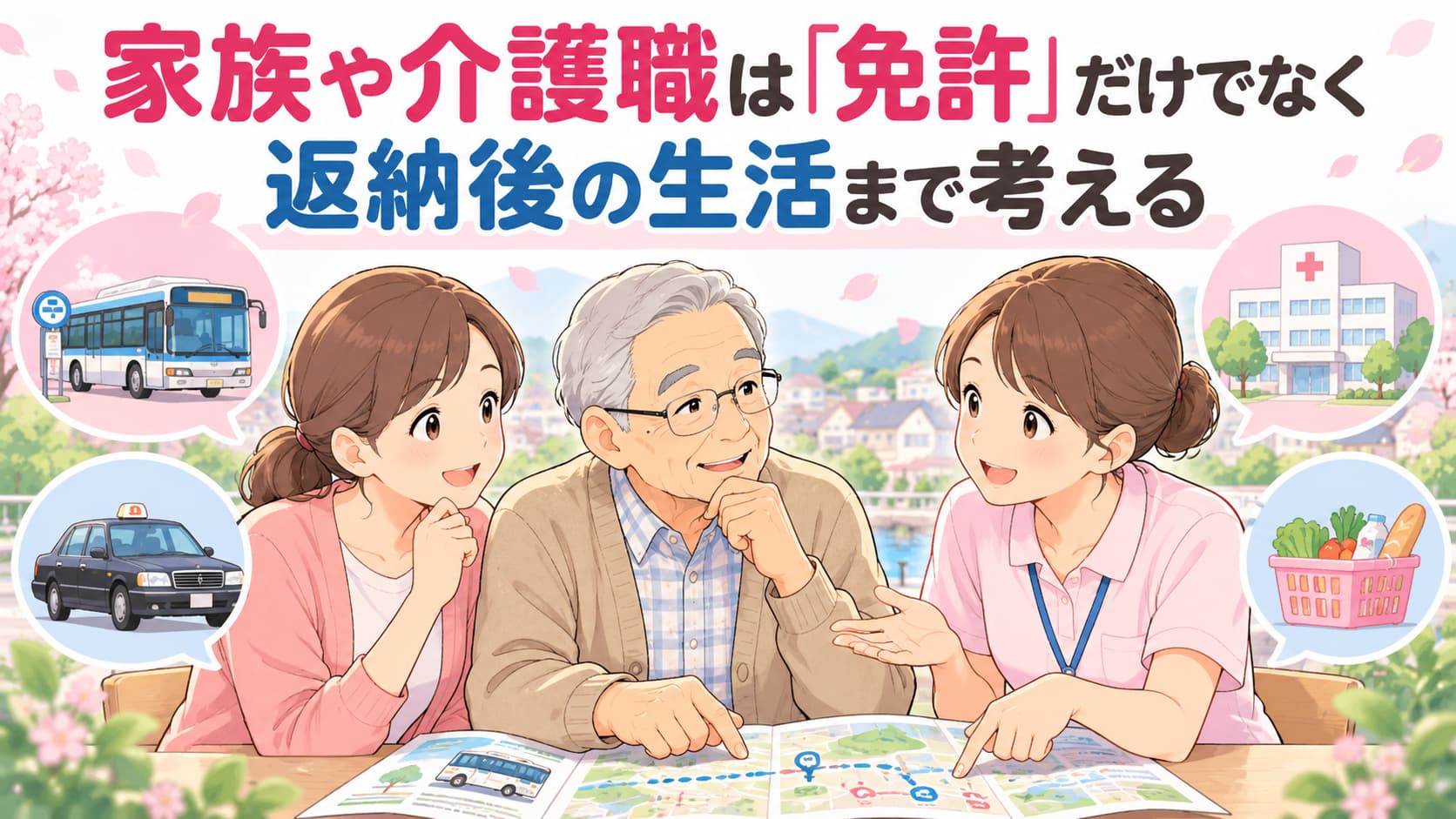 家族や介護職は免許だけでなく返納後の生活まで考える