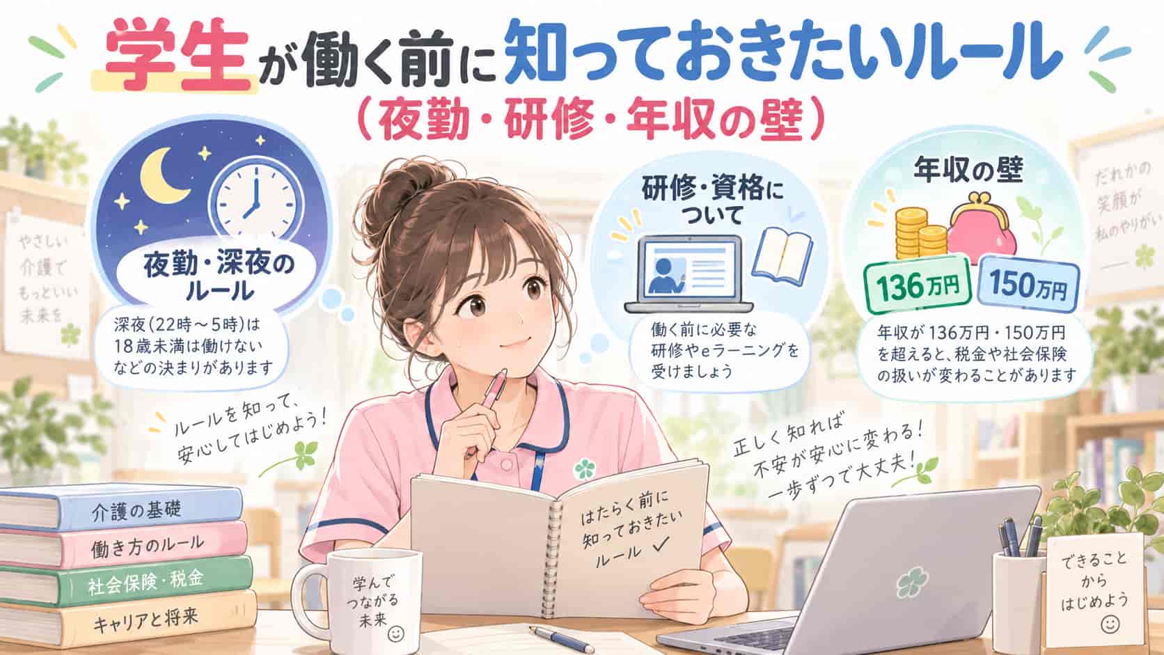 学生が働く前に知っておきたいルール（夜勤・研修・年収の壁）