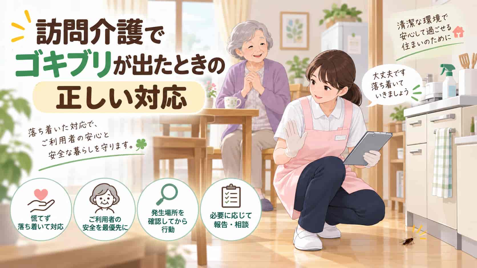 訪問介護でゴキブリが出たときの正しい対応