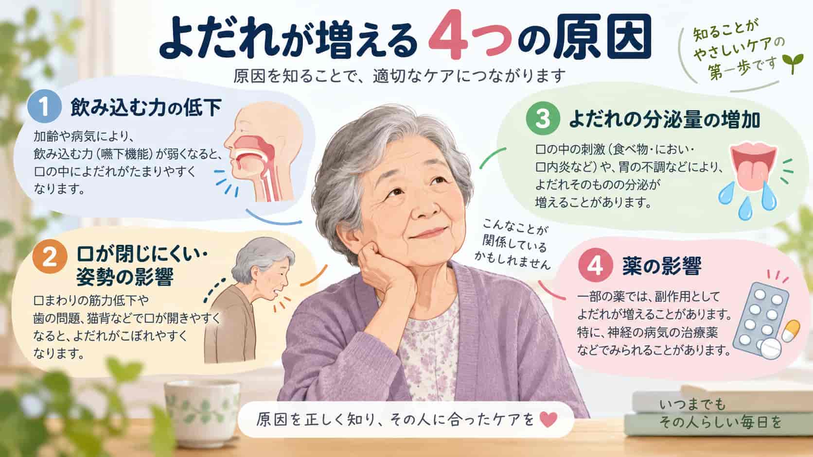 そもそもなぜよだれが増える？原因を4タイプで見分ける