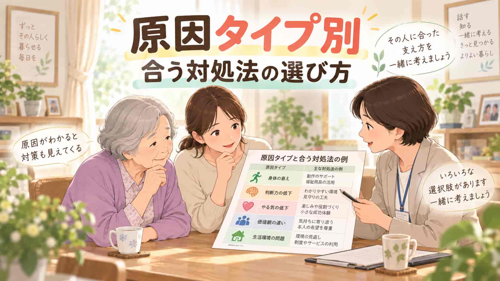 原因タイプ別に見る、合う対処法の選び方
