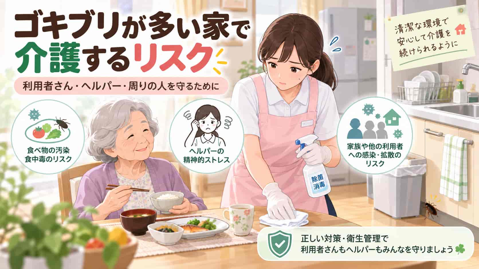 ゴキブリが多い家で介護するリスク