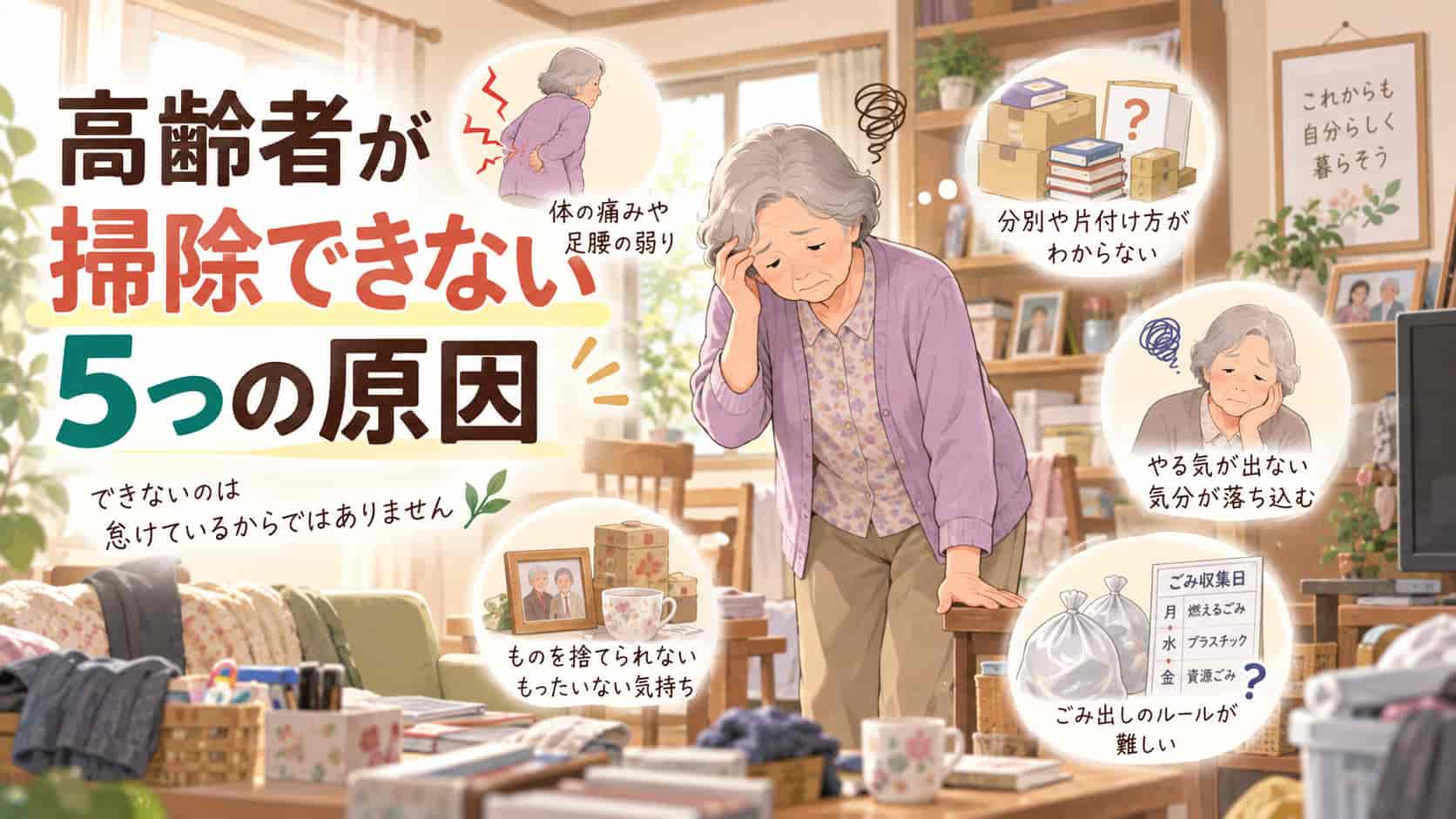 高齢者が掃除できないのはなぜ?考えられる5つの原因