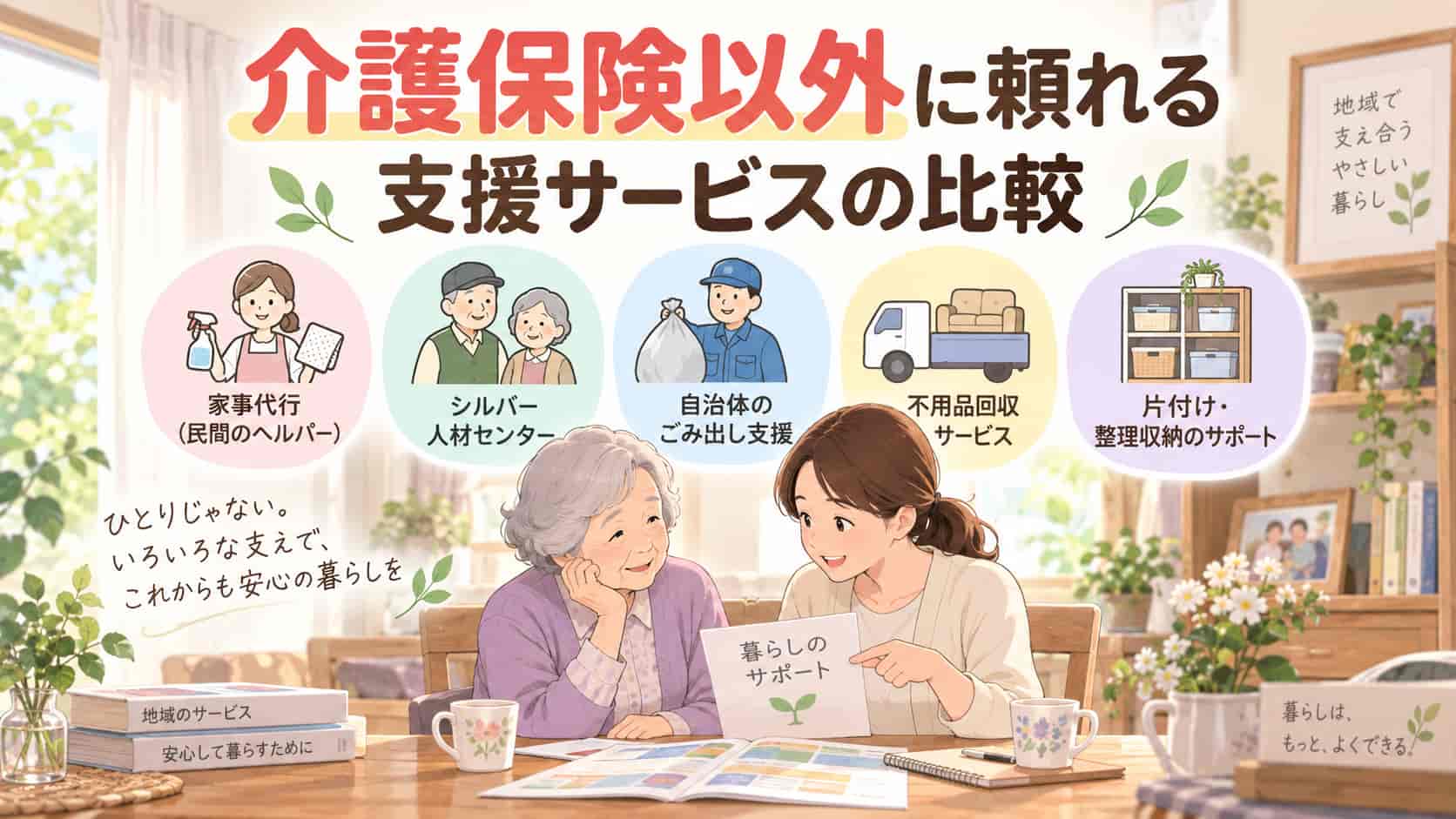介護保険以外に頼れる支援サービスの比較