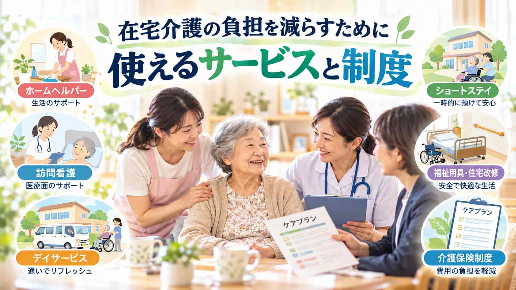 在宅介護の負担を減らすために使えるサービスと制度