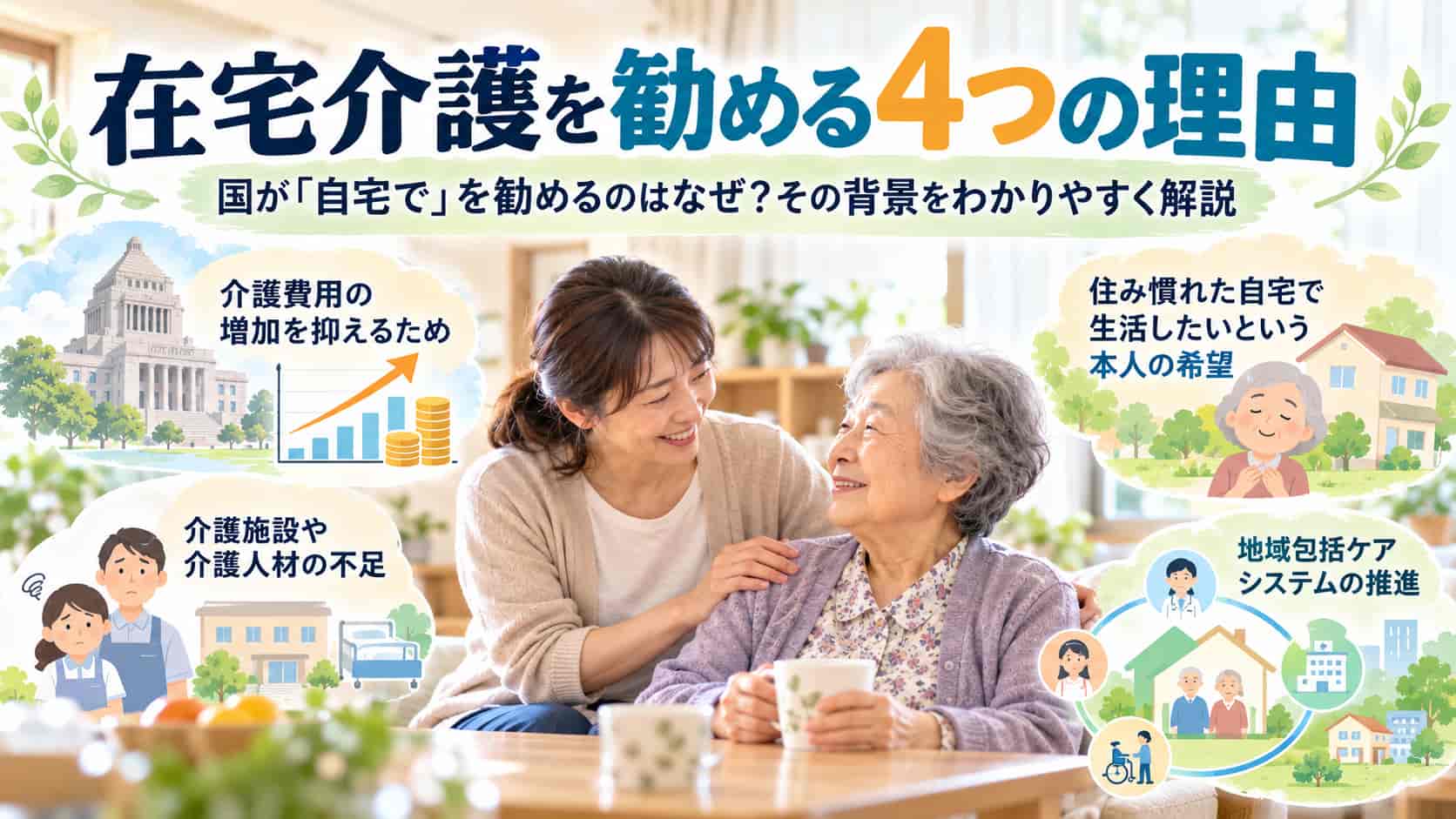在宅介護はなぜ推進されているのか？国が「自宅で」を勧める4つの理由